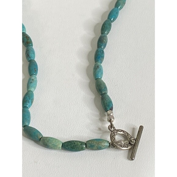 VTG Genuine Turquoise Sterling Cross  Native American Southwestern 18” Necklace - Picture 9 of 11